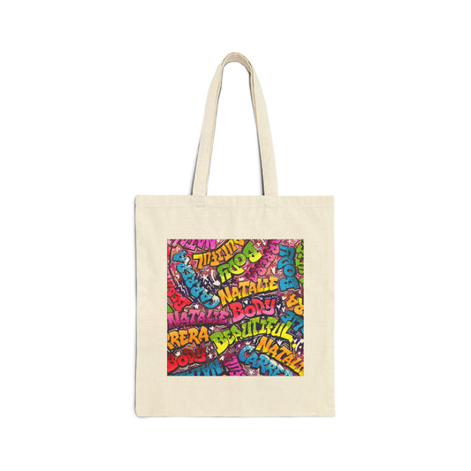 Natalie Carrera Graffiti Cotton Canvas Tote Bag